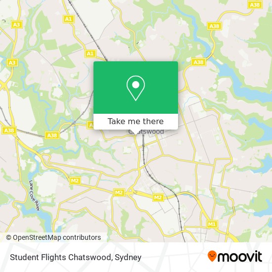 Mapa Student Flights Chatswood