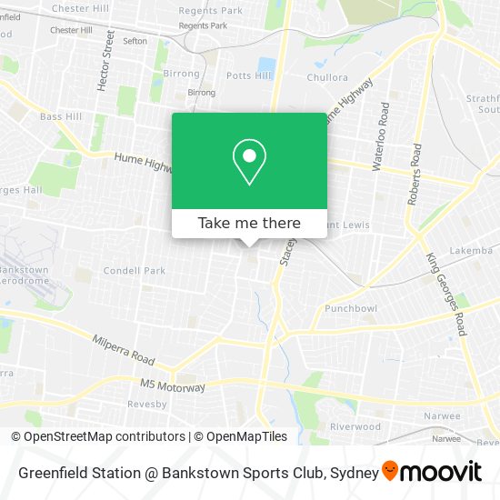 Mapa Greenfield Station @ Bankstown Sports Club