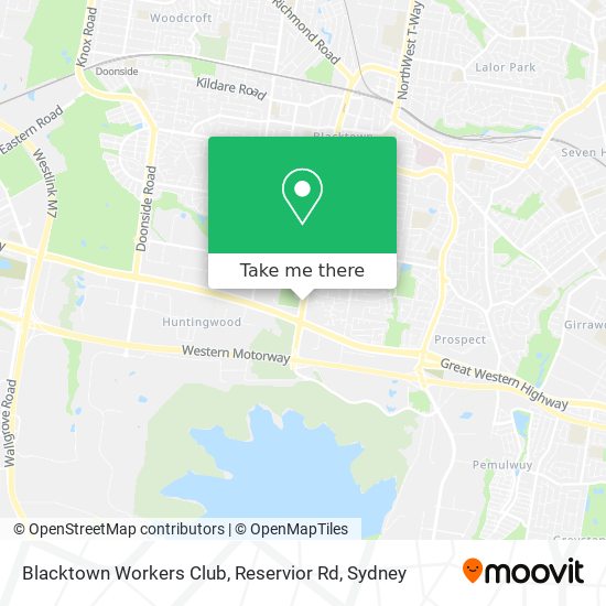Blacktown Workers Club, Reservior Rd map