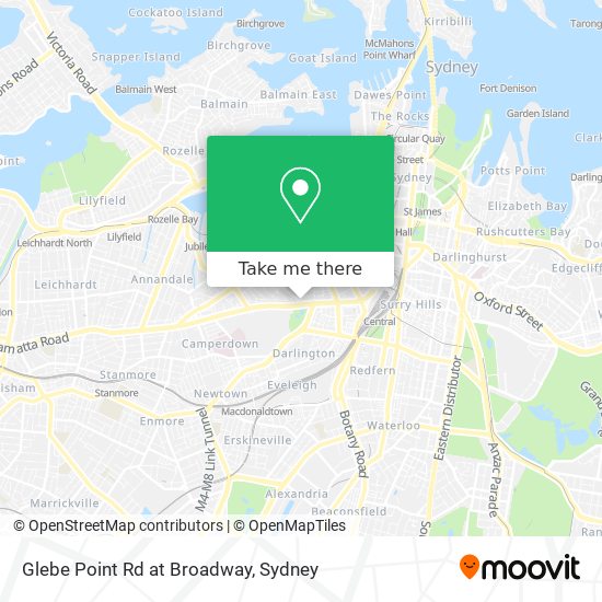 Glebe Point Rd at Broadway map