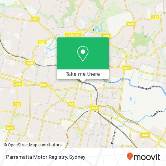Parramatta Motor Registry map