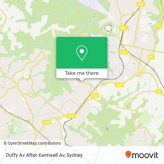 Mapa Duffy Av After Kentwell Av