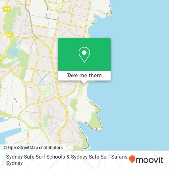 Sydney Safe Surf Schools & Sydney Safe Surf Safaris map