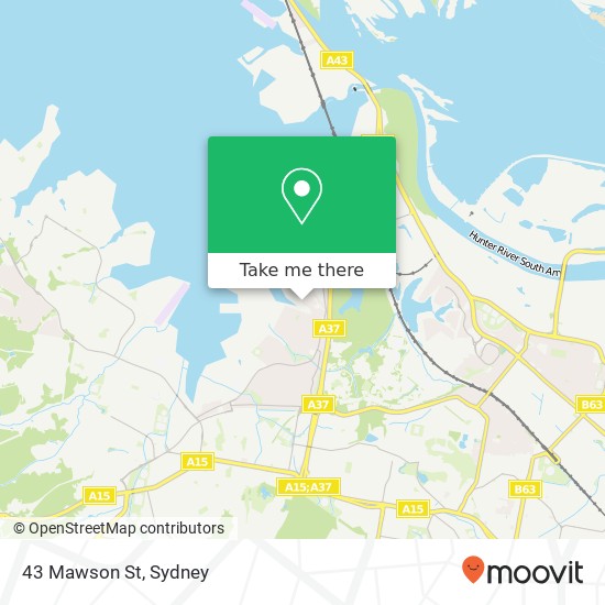 43 Mawson St map