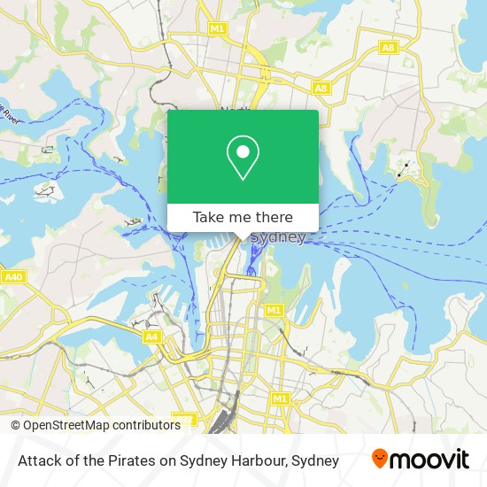 Attack of the Pirates on Sydney Harbour map