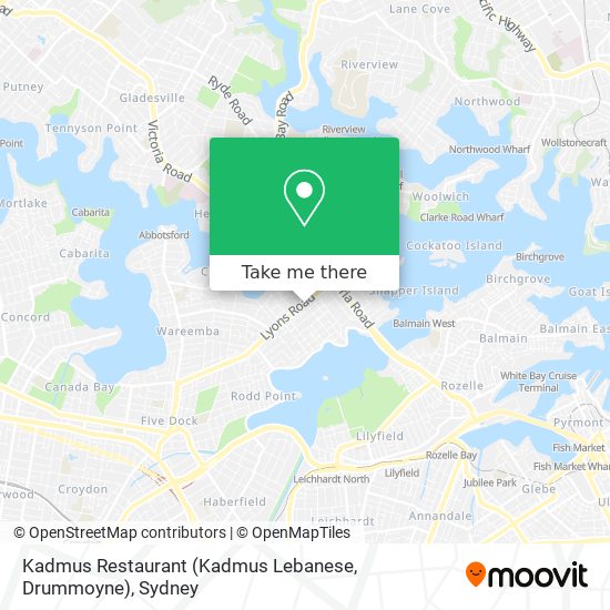 Kadmus Restaurant (Kadmus Lebanese, Drummoyne) map