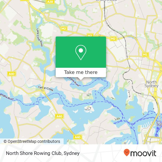 Mapa North Shore Rowing Club