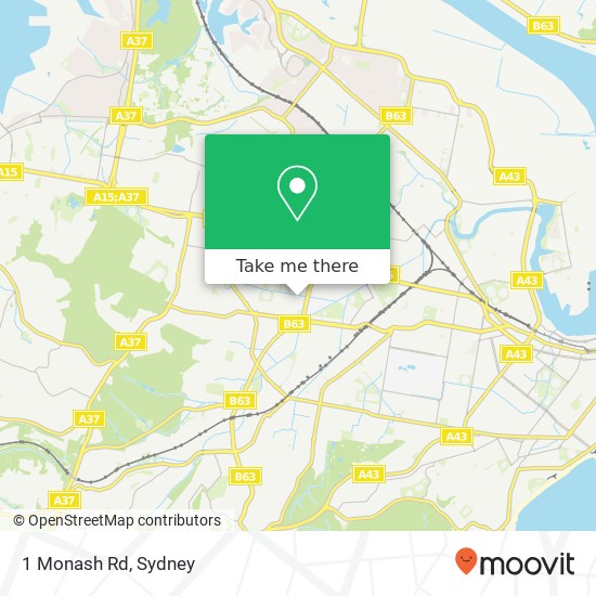 Mapa 1 Monash Rd