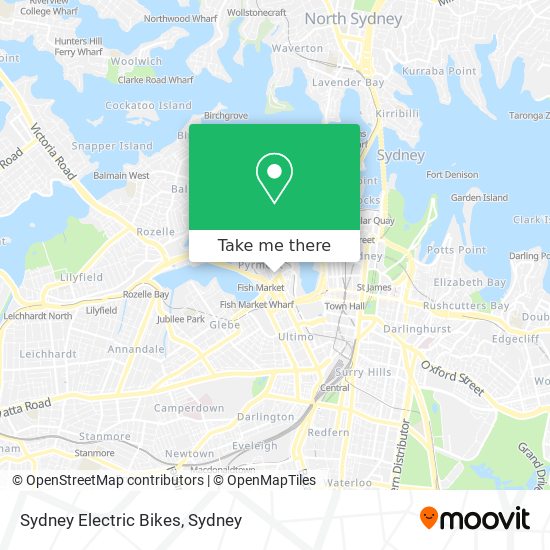 Mapa Sydney Electric Bikes