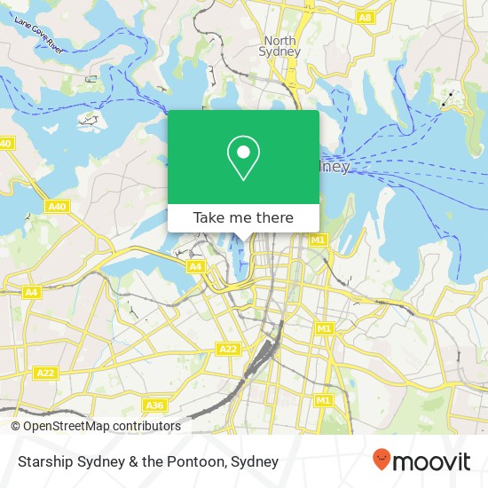 Mapa Starship Sydney & the Pontoon