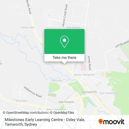 Mapa Milestones Early Learning Centre - Oxley Vale, Tamworth