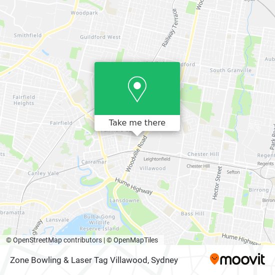 Mapa Zone Bowling & Laser Tag Villawood