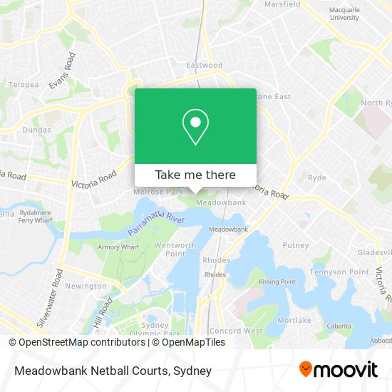Mapa Meadowbank Netball Courts