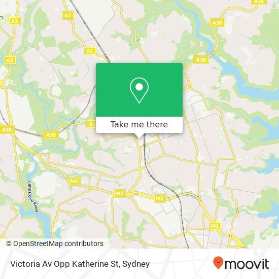 Mapa Victoria Av Opp Katherine St