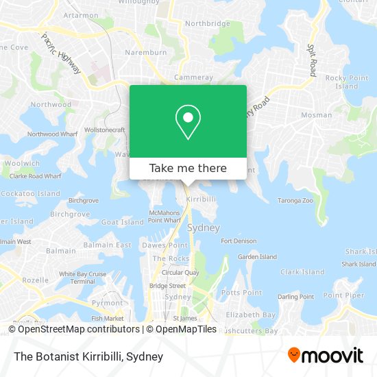 The Botanist Kirribilli map
