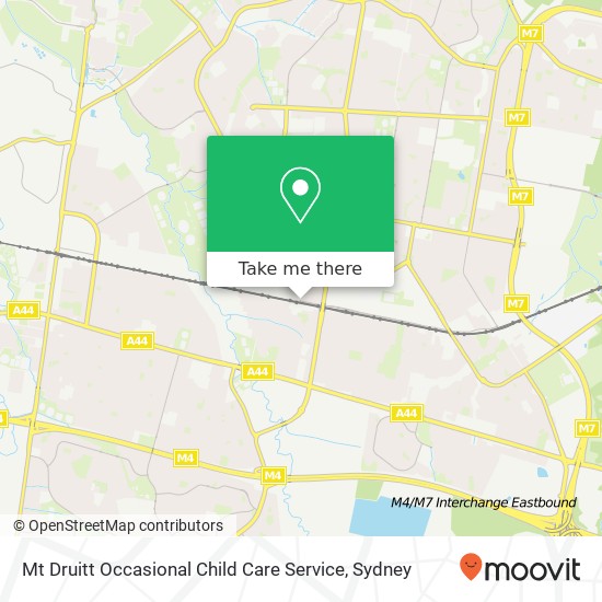 Mapa Mt Druitt Occasional Child Care Service