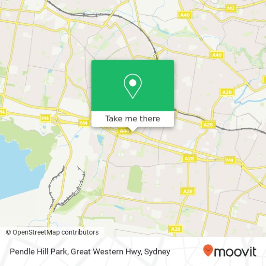 Pendle Hill Park, Great Western Hwy map