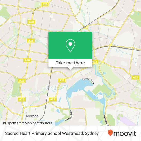 Mapa Sacred Heart Primary School Westmead