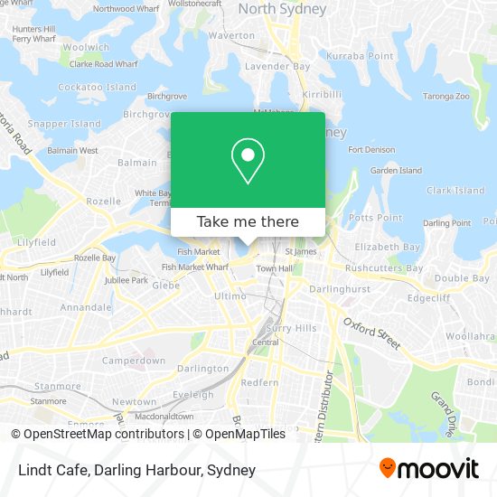 Mapa Lindt Cafe, Darling Harbour