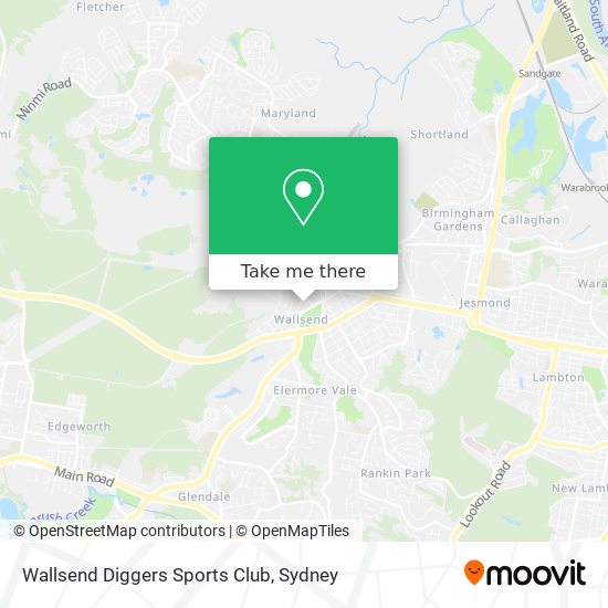 Wallsend Diggers Sports Club map