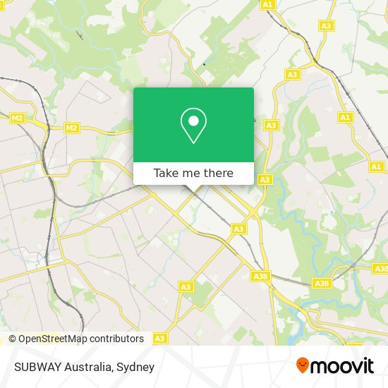 SUBWAY Australia map