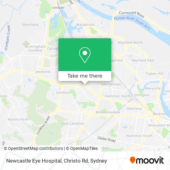 Mapa Newcastle Eye Hospital, Christo Rd