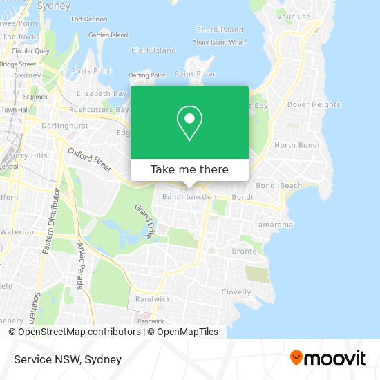 Service NSW map