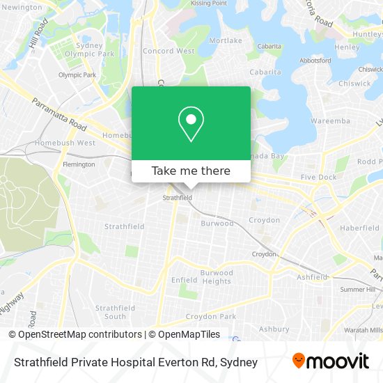 Strathfield Private Hospital Everton Rd map