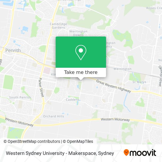 Mapa Western Sydney University - Makerspace