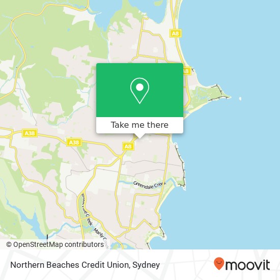 Mapa Northern Beaches Credit Union