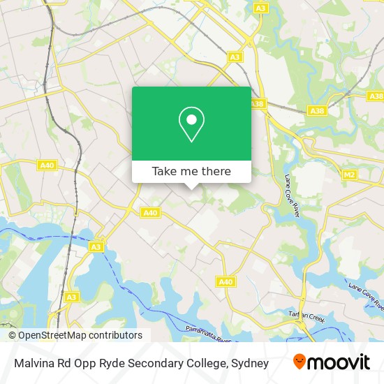 Mapa Malvina Rd Opp Ryde Secondary College