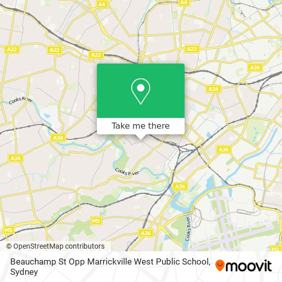 Mapa Beauchamp St Opp Marrickville West Public School