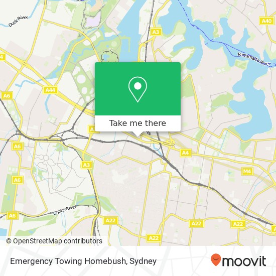 Emergency Towing Homebush map