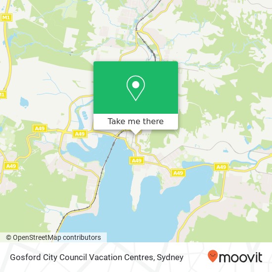 Gosford City Council Vacation Centres map