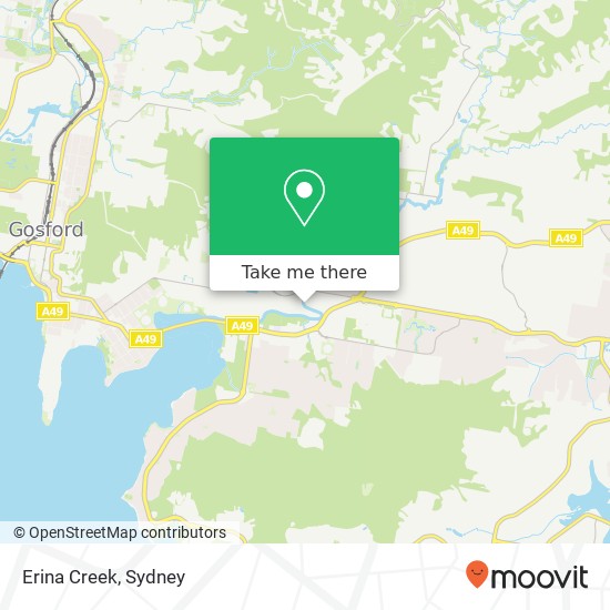 Mapa Erina Creek