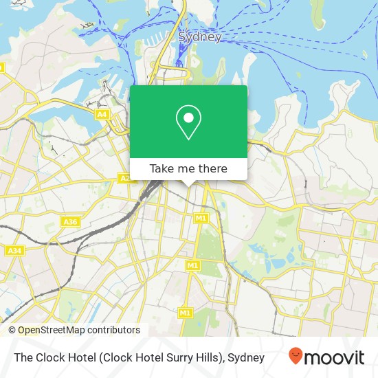 The Clock Hotel (Clock Hotel Surry Hills) map