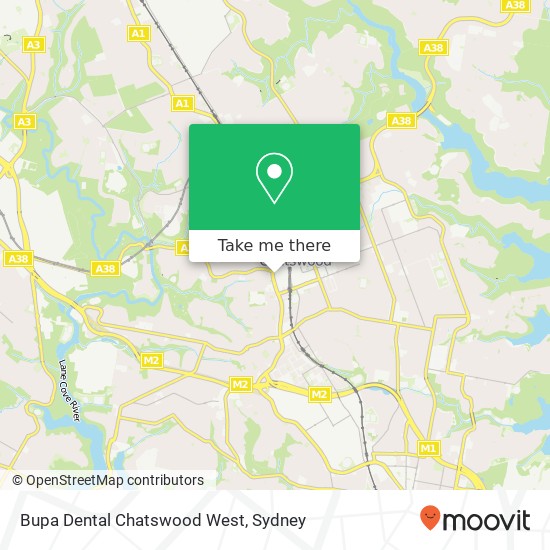 Mapa Bupa Dental Chatswood West