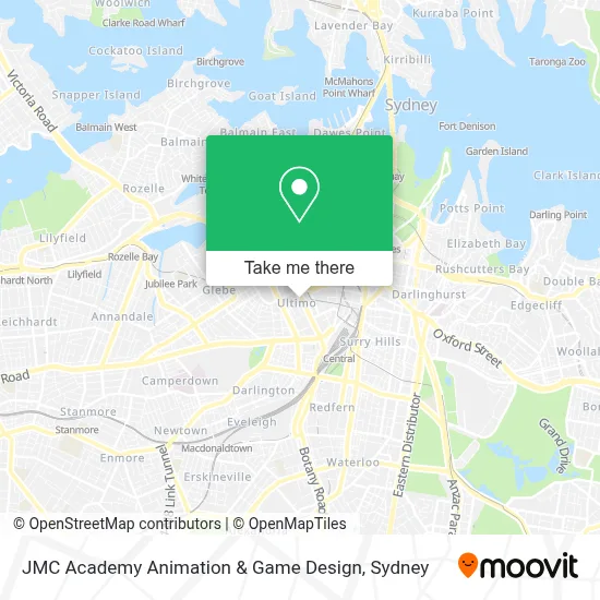 JMC Academy Animation & Game Design map