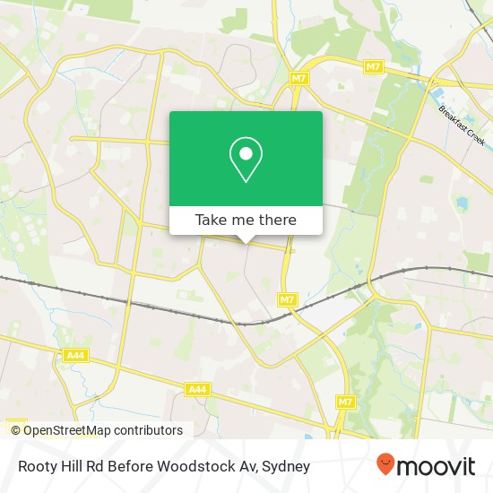 Mapa Rooty Hill Rd Before Woodstock Av