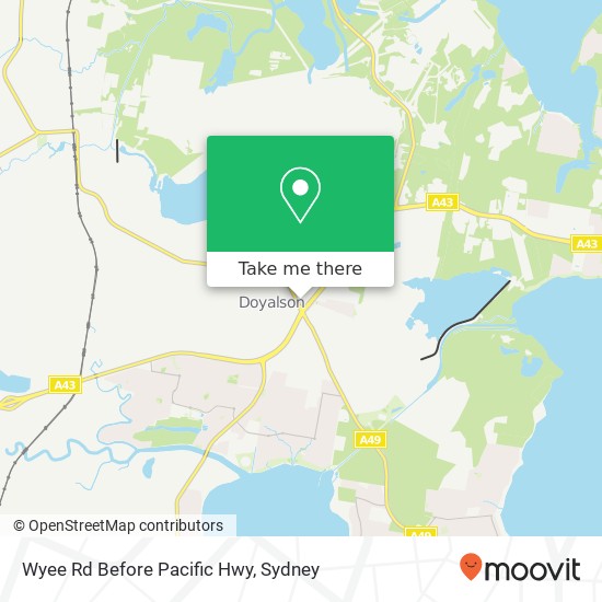 Wyee Rd Before Pacific Hwy map