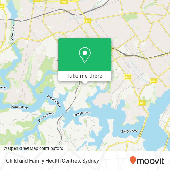 Mapa Child and Family Health Centres