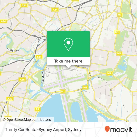 Thrifty Car Rental-Sydney Airport map