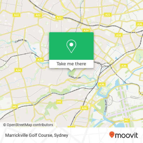 Marrickville Golf Course map