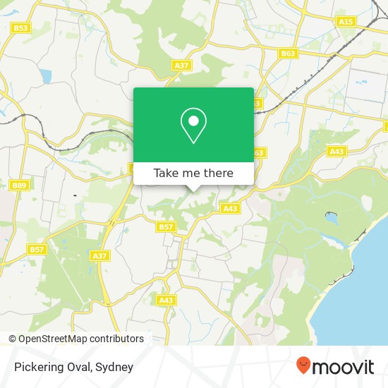 Mapa Pickering Oval