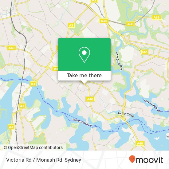 Mapa Victoria Rd / Monash Rd