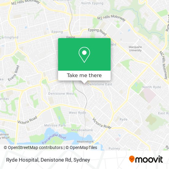 Mapa Ryde Hospital, Denistone Rd