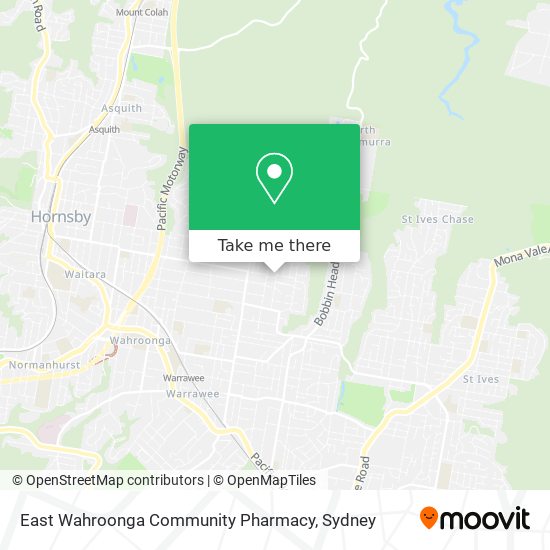 Mapa East Wahroonga Community Pharmacy