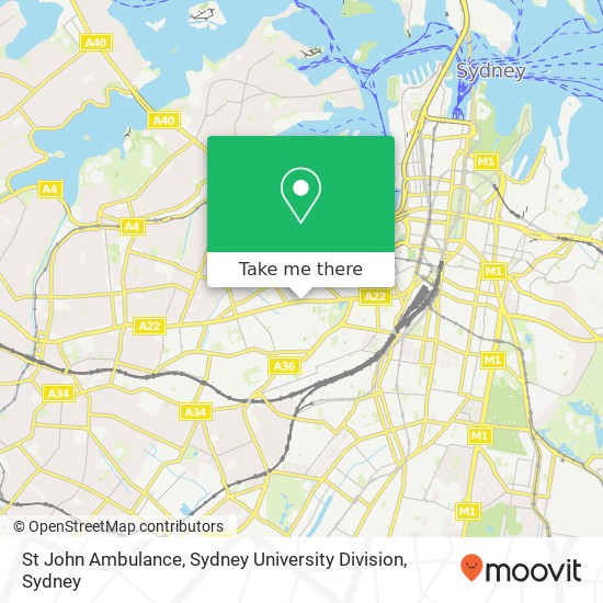 St John Ambulance, Sydney University Division map