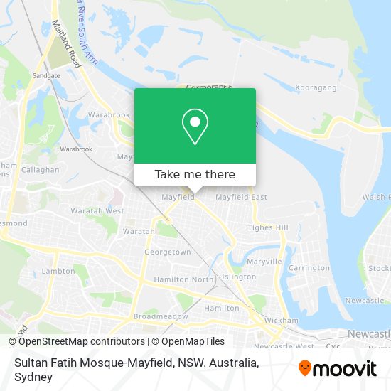 Sultan Fatih Mosque-Mayfield, NSW. Australia map
