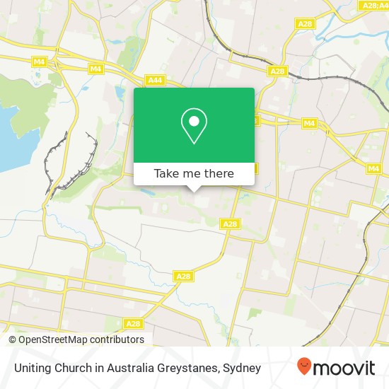 Mapa Uniting Church in Australia Greystanes